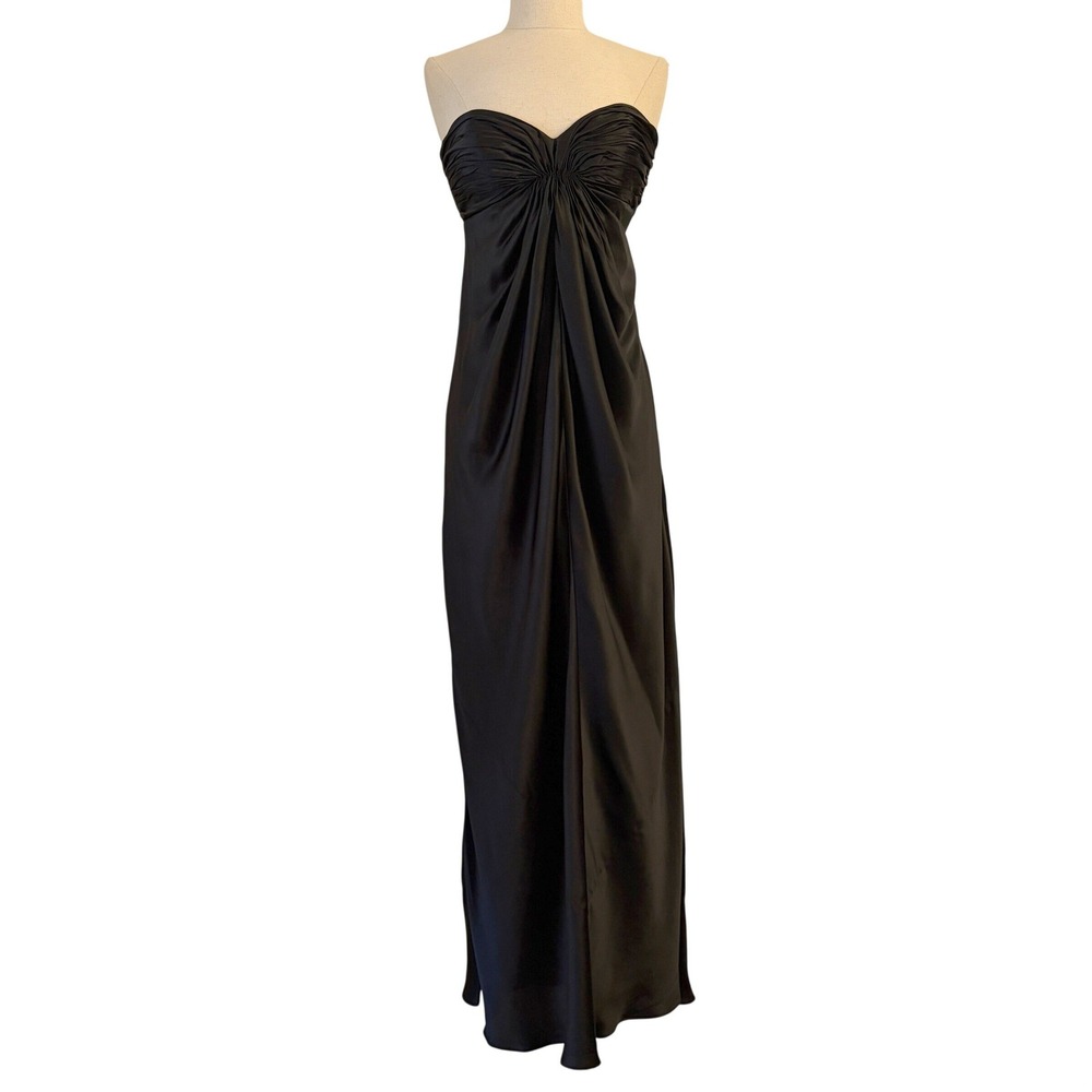 Laundry Silk Gown 2 Formal Strapless Ruched Hollywood Glam Black Tie Wedding - Picture 2 of 16